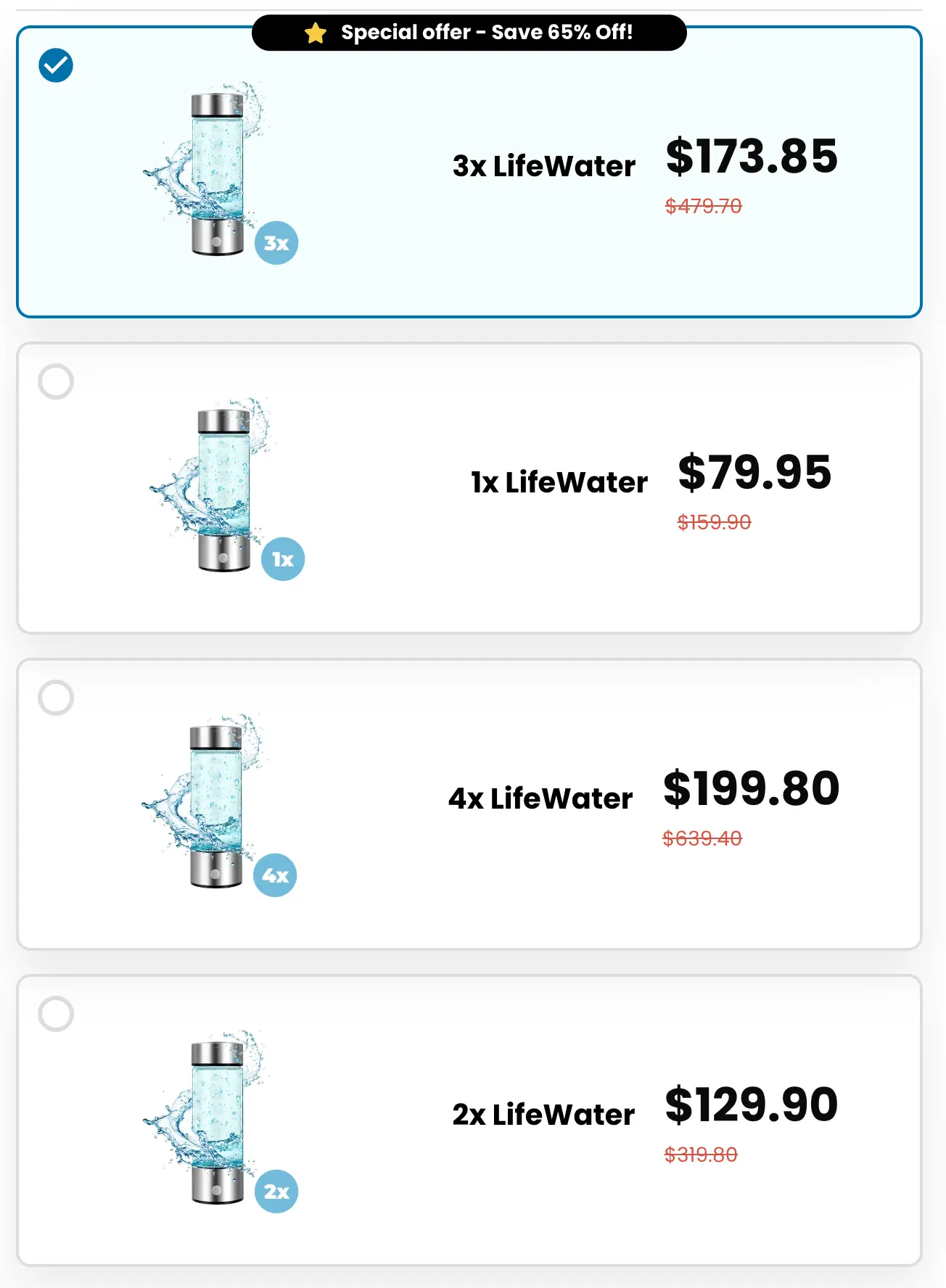 Lifewater Hydrogen Bottle package 1